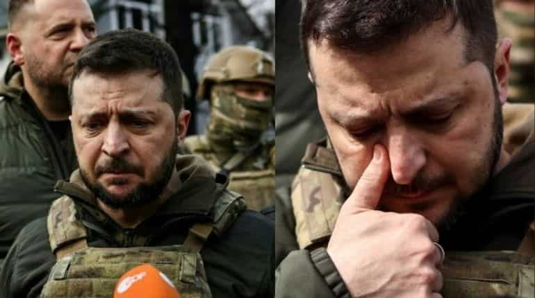'These are war crimes': Ukraine President Zelensky fights back tears during Bucha visit