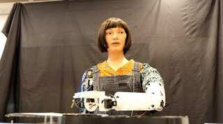 Robot-cum-artist Ai-Da uses AI algorithms to create drawings, self-portraits  