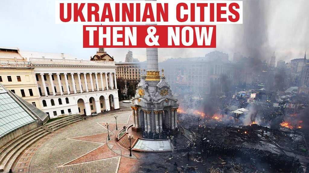 Ukrainian cities: Before & after the war - Kyiv, Bucha, Mariupol & others