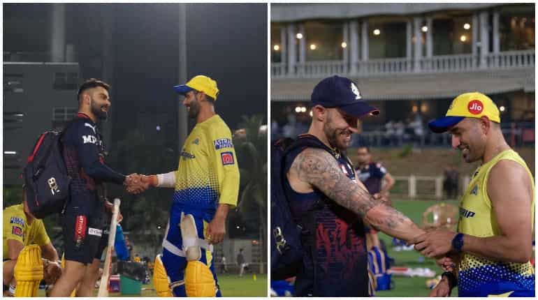 CSK share heartwarming video of 'catchups' as Virat Kohli, Ravindra Jadeja, Du Plessis & Co. reunite - WATCH CSK share heartwarming video of 'catchups' as Virat Kohli, Ravindra Jadeja, Du Plessis & Co. reunite - WATCH