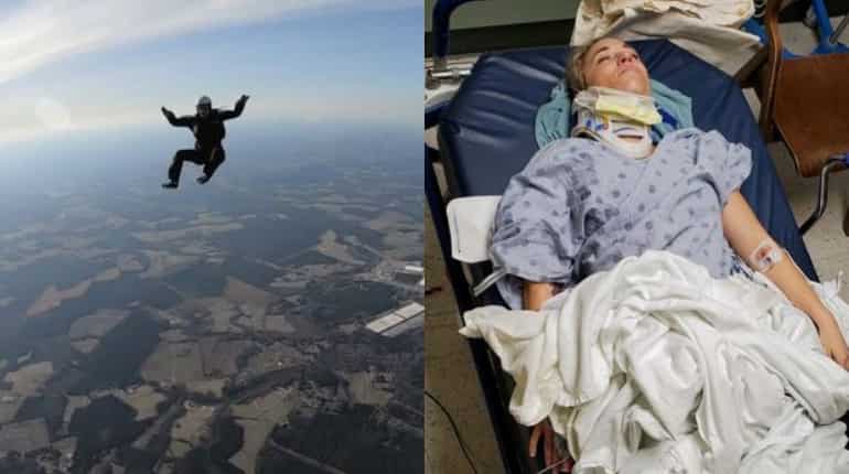 After spiralling in sky at 125mph, skydiver calls survival a 'miracle'