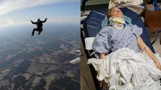 After spiralling in sky at 125mph, skydiver calls survival a 'miracle'