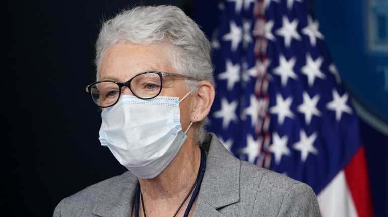 White House climate adviser Gina McCarthy denies that she is stepping down