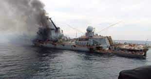 First Images of damaged Russian Cruiser Moskva emerges