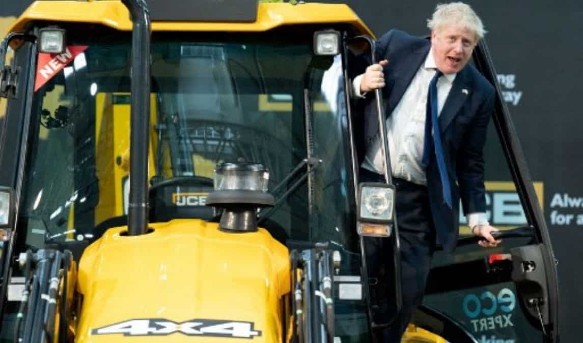 Johnson at bulldozer plant