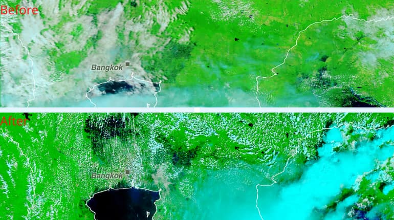 (Image: NASA) Flooding in Thailand Oct. 19, 2019 - Oct. 20, 2021