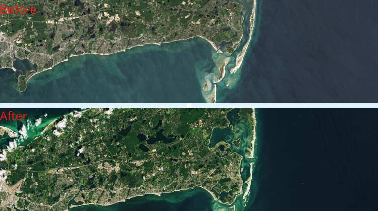 (Image: NASA) Cape Cod's Ever-Changing Coast (1984 - 2020)