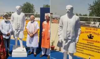 Watch: During Jammu and Kashmir visit, PM Modi meets sculptor who made his statue