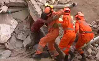 Heroic moment caught on camera: Indian rescuers extract boy trapped in house collapse