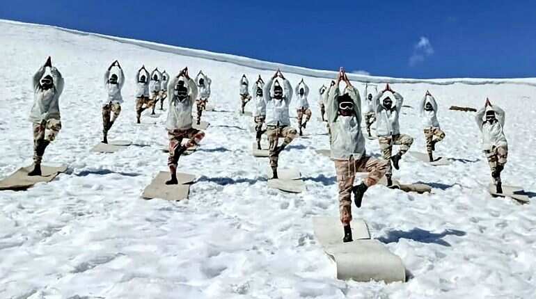 Watch | Indian soldiers perform yoga at 15,000 feet in snow-capped Himalayas