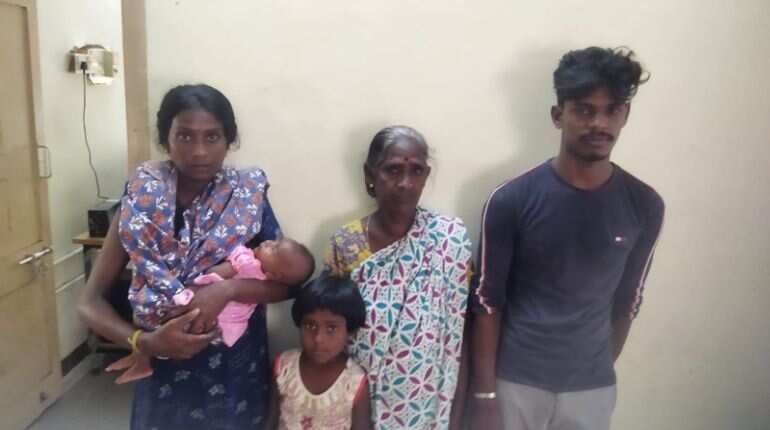 Family of 5 Lankan Tamils arrive on Indian shores, flee island nation carrying infant Family of 5 Lankan Tamils arrive on Indian shores, flee island nation carrying infant