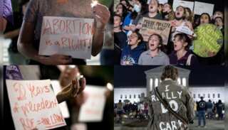 Pro-choice protesters gather in front of US Supreme Court against the leaked abortion draft