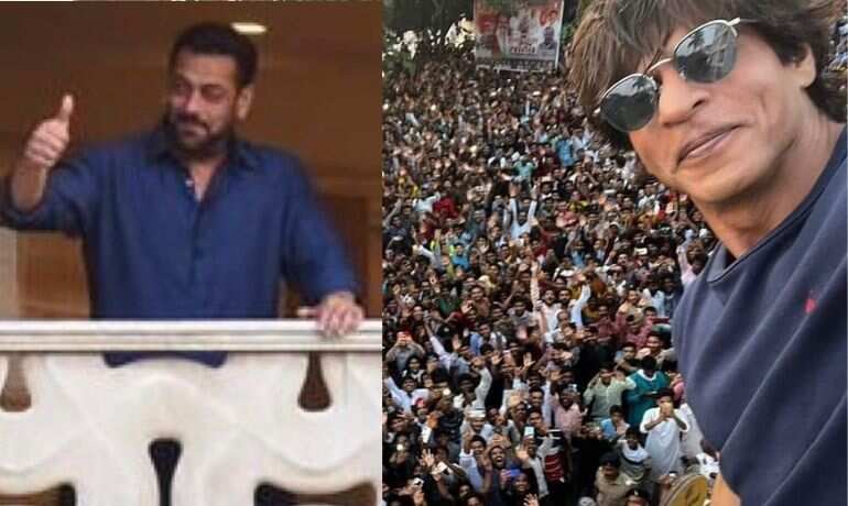 Bollywood stars Shah Rukh Khan and Salman Khan greet fans on Eid, fans delighted! Bollywood stars Shah Rukh Khan and Salman Khan greet fans on Eid, fans delighted!