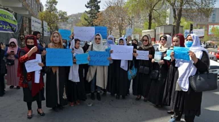 Women protested against but were detained by Taliban