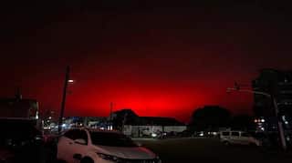 Chinese city of Zhoushan experiences blood red sky due to light refraction - WATCH