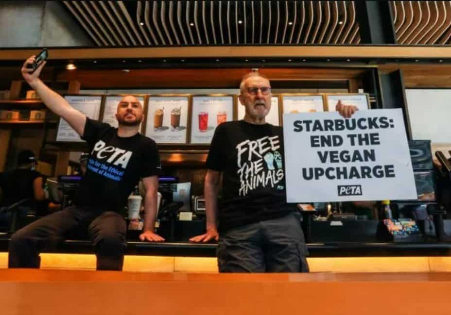 US: Actor James Cromwell glues hand to Starbucks counter in protest