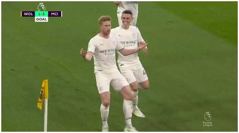 Man City's Kevin de Bruyne replicates 'Erling Haaland celebration' after memorable hat-trick vs Wolves - WATCH