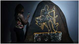 Ivory Coast artist recasts old mobile phones into art