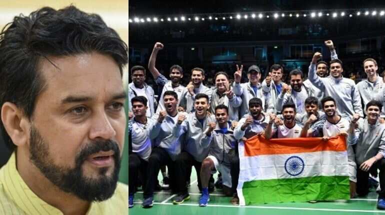 Thomas Cup: Indian sports ministry announces INR 10 million reward for Indian men's badminton team