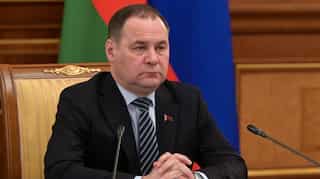 Belarusian PM Roman Golovchenko says Western sanctions are blocking exports worth more than $16 billion