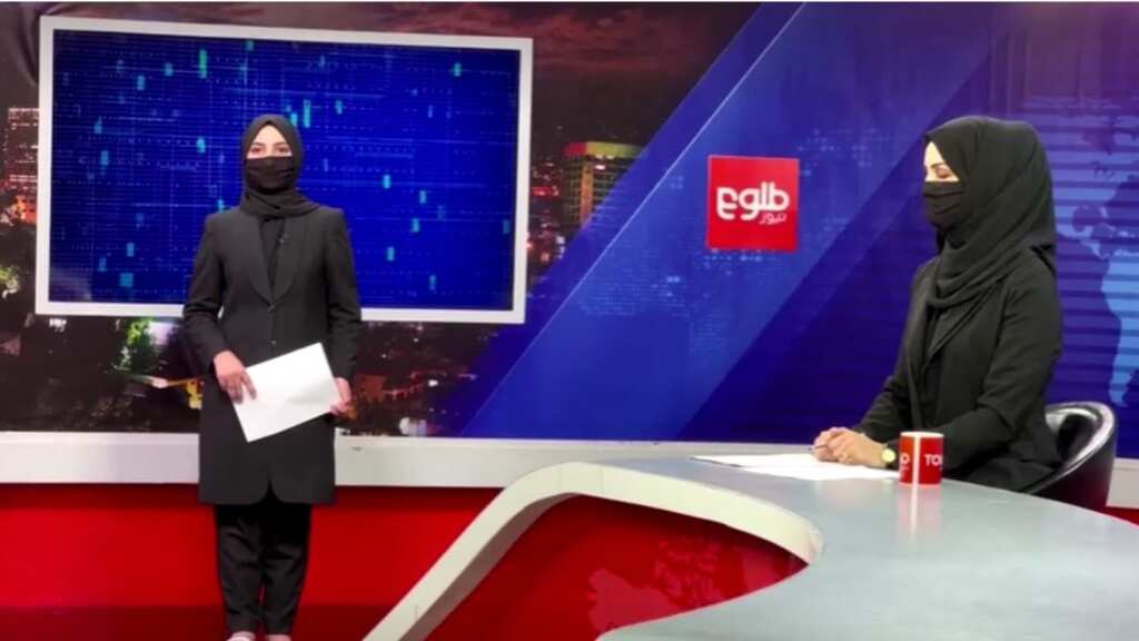 Afghan female TV presenters cover faces after new Taliban rule
