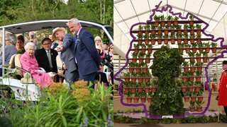 Queen Elizabeth visits Chelsea Flower Show, checks out attractions in buggy