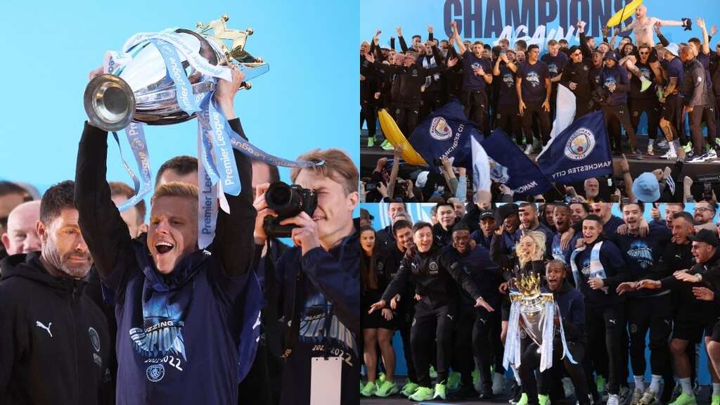 Manchester City celebrates Premier League title win with fans in style, paints city in blue during parade