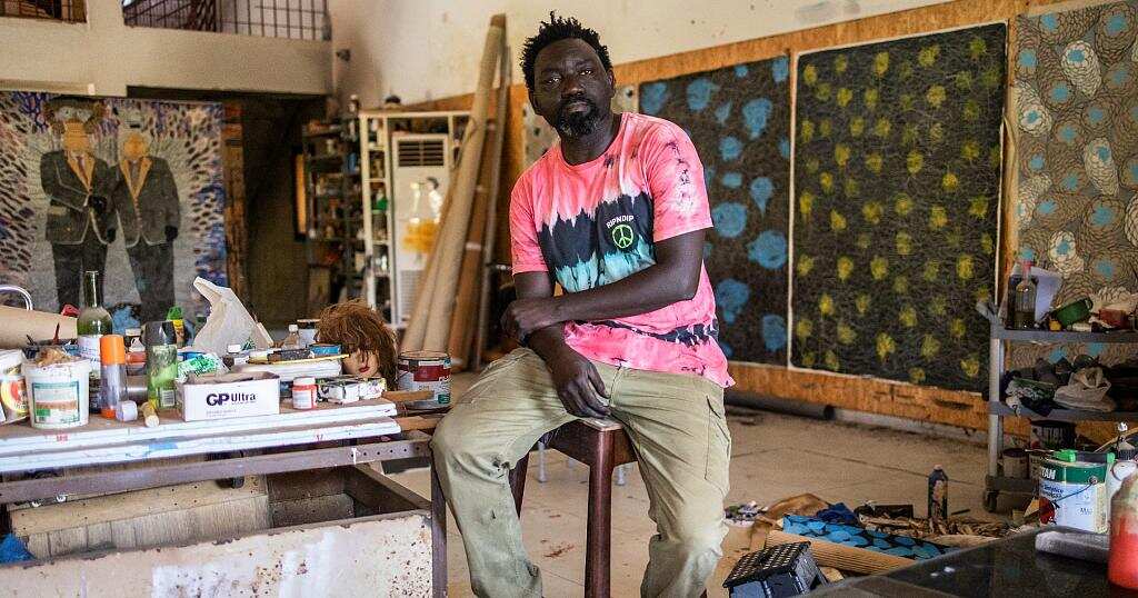 Senegalese Art Sensation, Omar BA is known for mixed media paintings