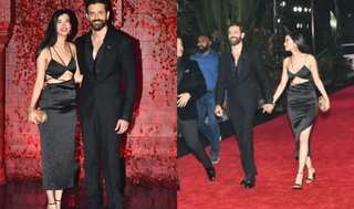 Hrithik Roshan seems madly in love as he arrives at KJo’s 50th birthday bash with Saba Azad