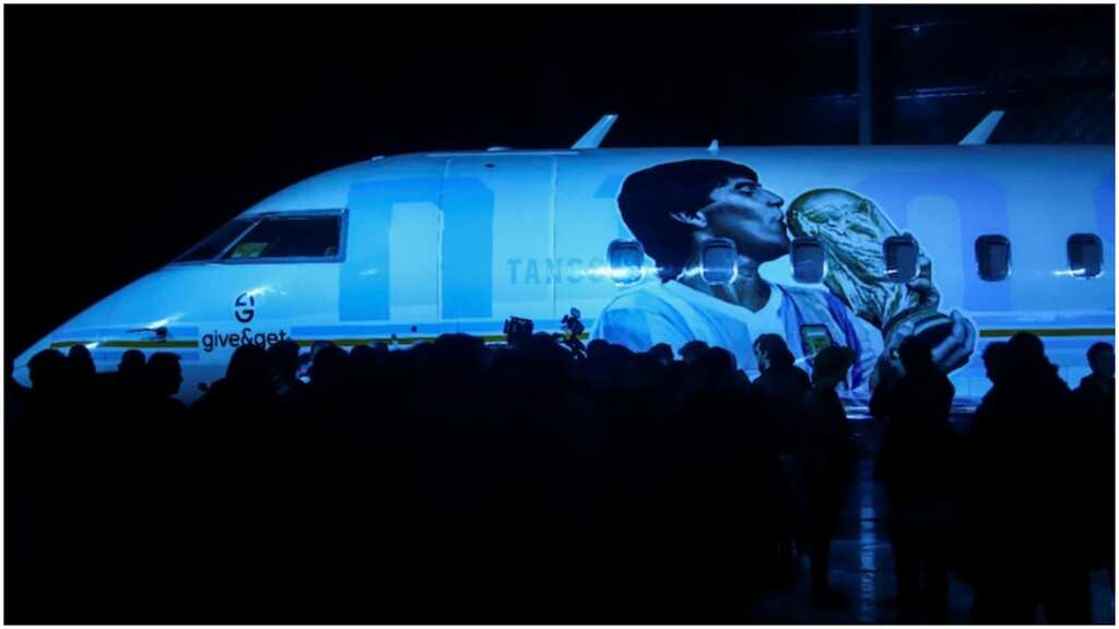 Argentine great Diego Maradona's tribute plane unveiled, set to fly for 2022 Qatar World Cup