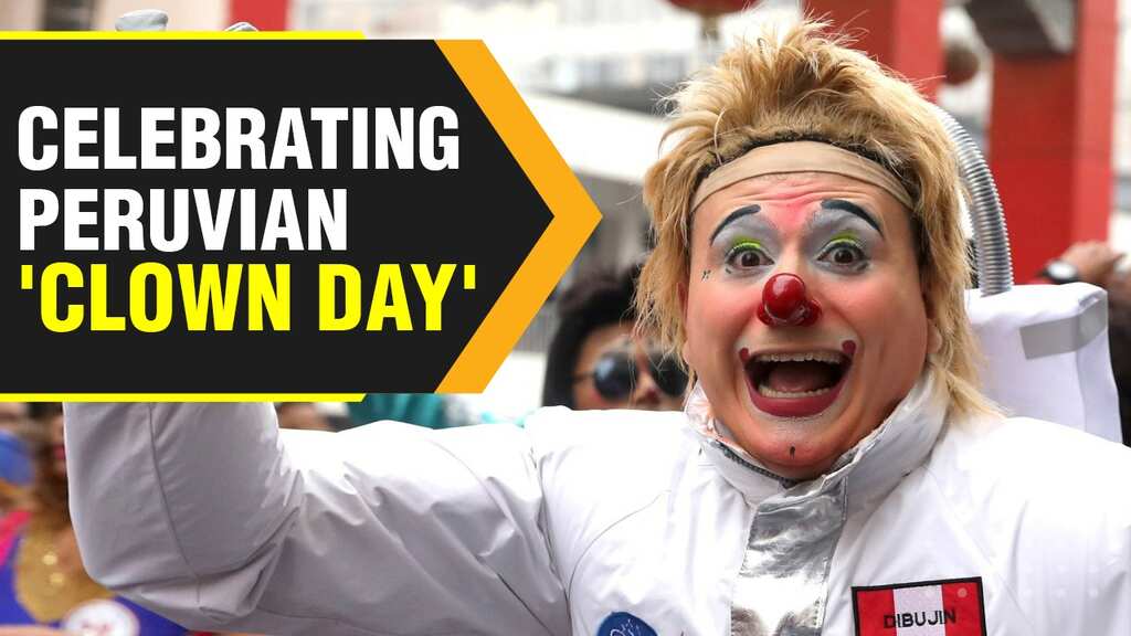 Clowns parade through Lima's streets for Peruvian Clown Day