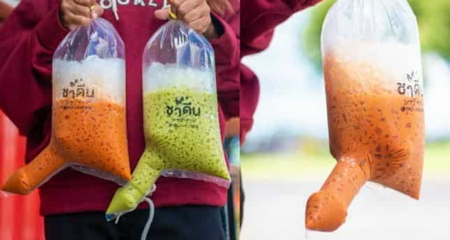 Thai cafe's bizarre penis-shaped bags