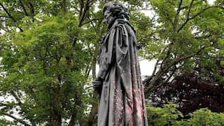 Former UK PM Margaret Thatcher's statue daubed with red paint by vandals weeks after egging