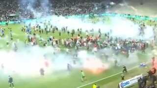 Tear gas used by French cops as Saint-Etienne fans attack their players after Ligue 1 relegation - WATCH