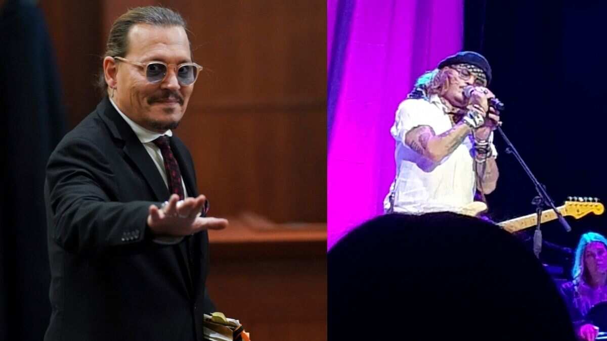 Johnny Depp, awaiting verdict, appears at London's Royal Albert Hall Johnny Depp, awaiting verdict, appears at London's Royal Albert Hall