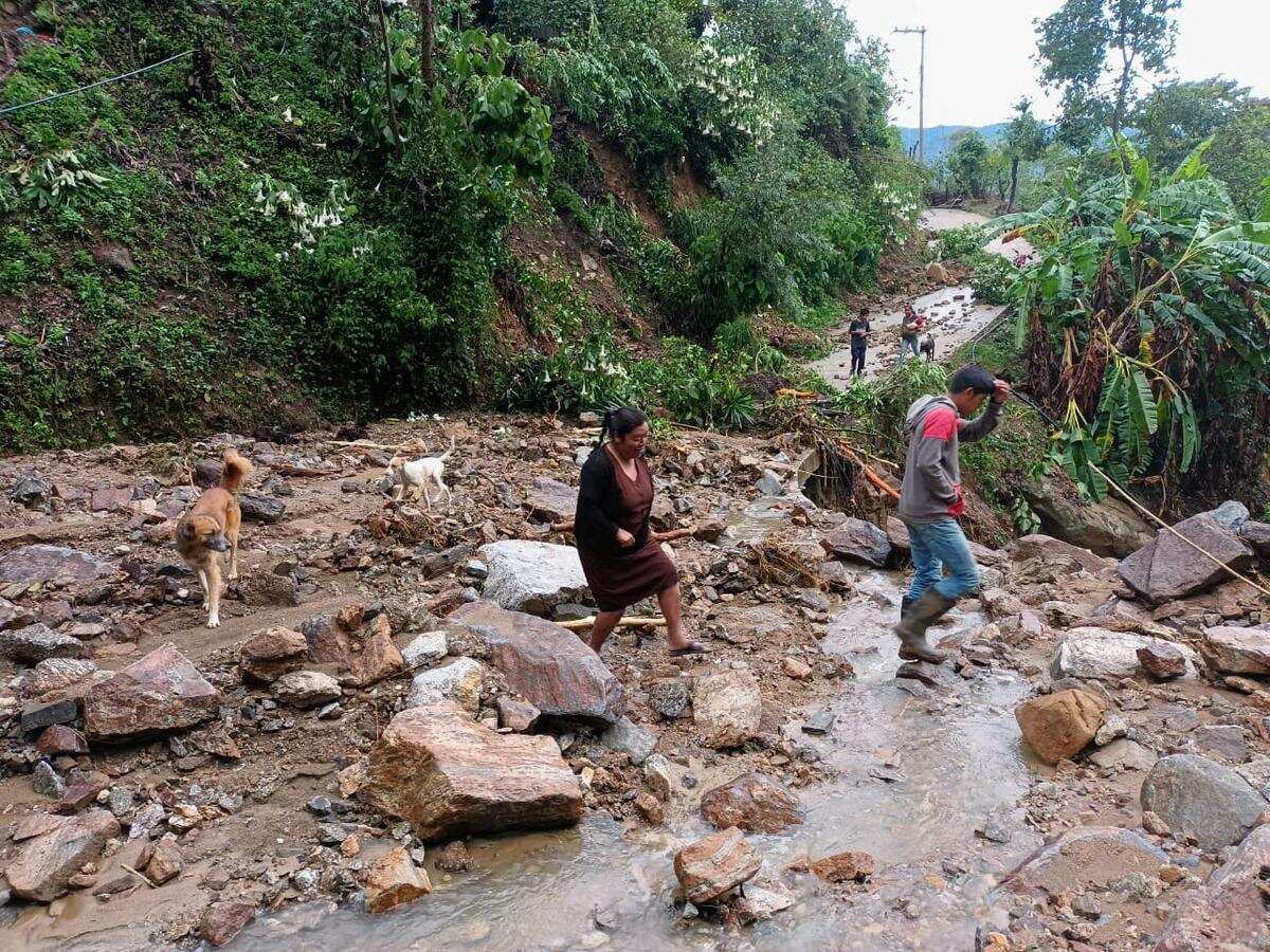 Aftermath of Hurricane Agatha in Santa Cruz Ozolotepec in Mexico