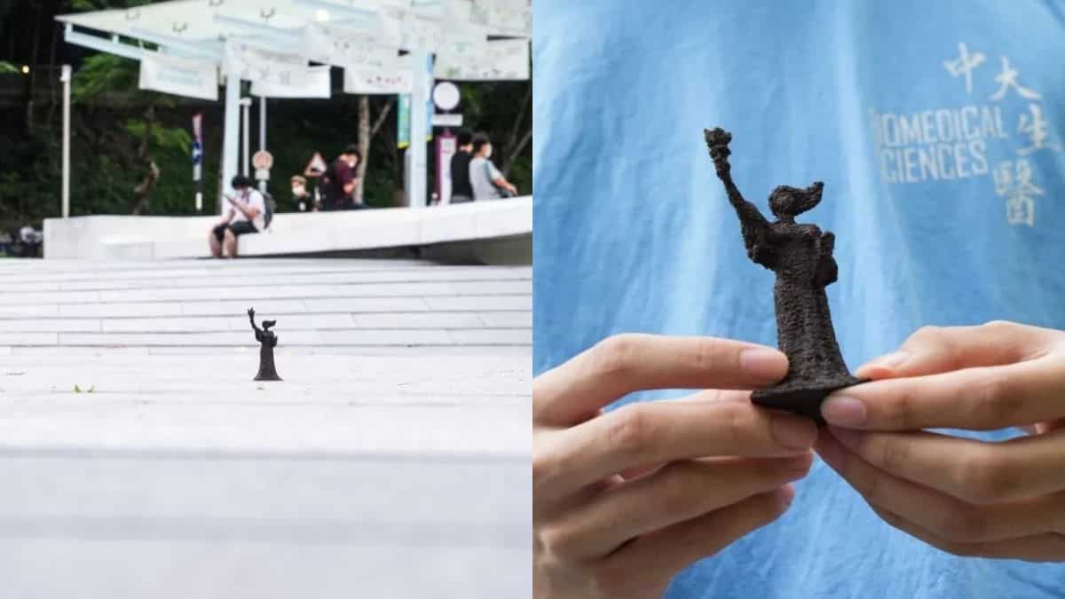 Tiananmen Square massacre: University students rebel, hide 'goddess of democracy' statues around campus Tiananmen Square massacre: University students rebel, hide 'goddess of democracy' statues around campus