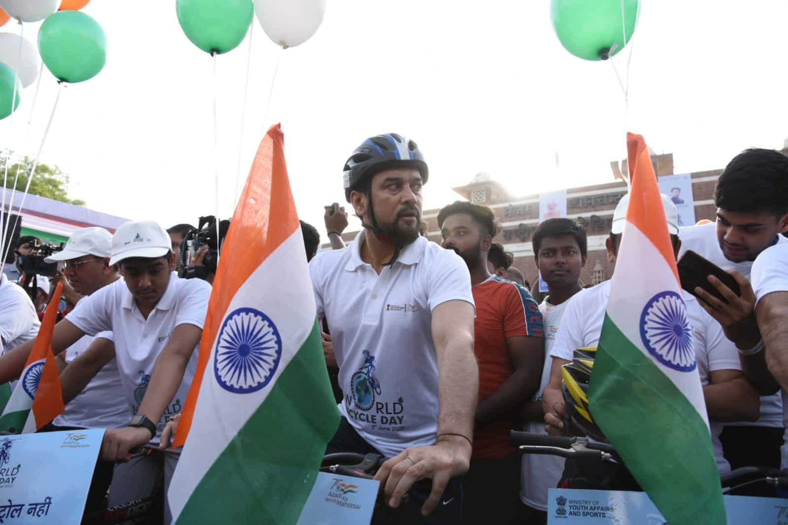 Anurag Thakur launches ‘Fit India Freedom Rider Cycle Rally’