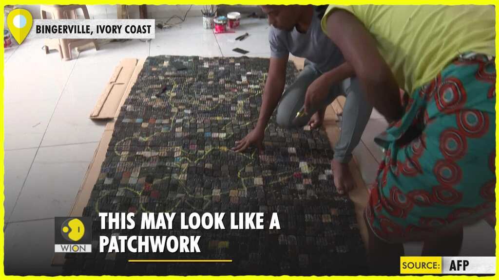 Watch: Old mobile phones converted into artwork by Ivory Coast artist