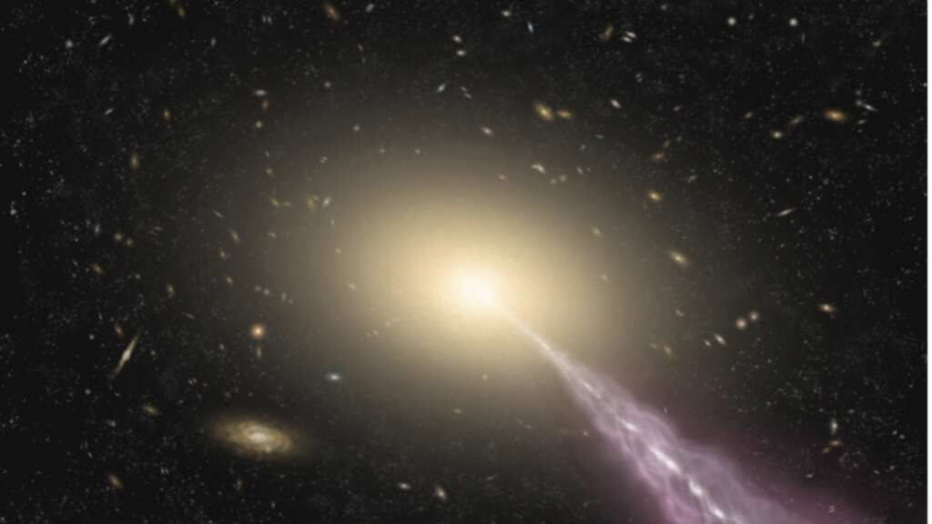 Scientists for first time discover radio emission covering giant galaxy with black hole