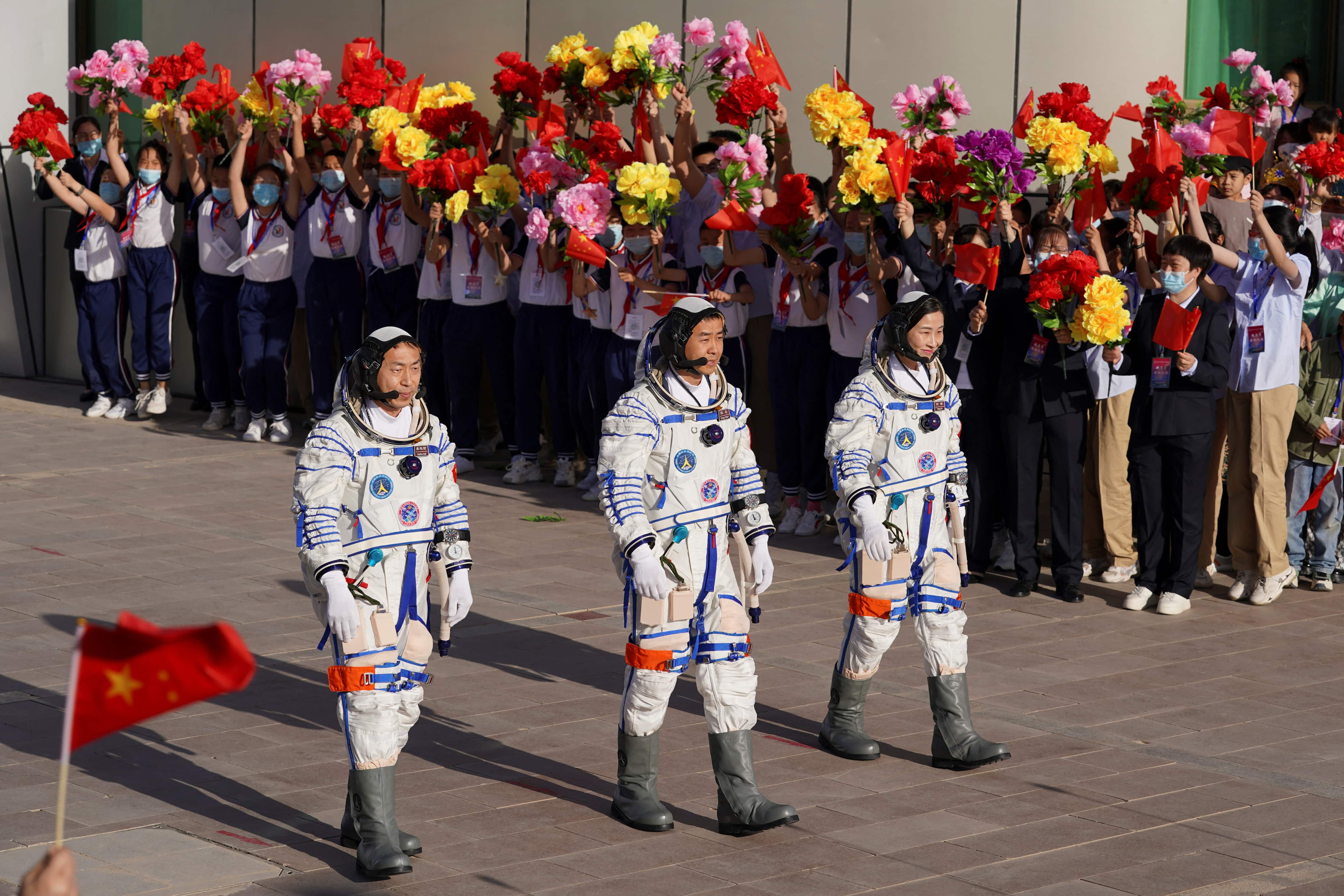 Chinese astronauts blast off to space station as construction enters high gear