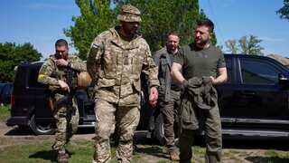 Ukrainian President Volodymyr Zelensky visits beleaguered city of Lysychansk as fighting rages