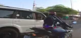 Watch | Delhi road rage: SUV hits biker after verbal spat