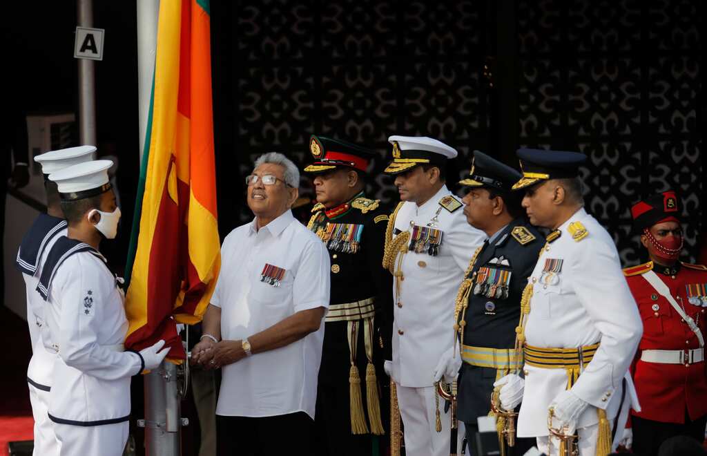 Sri Lanka's president vows to finish term, but won't run for re-election