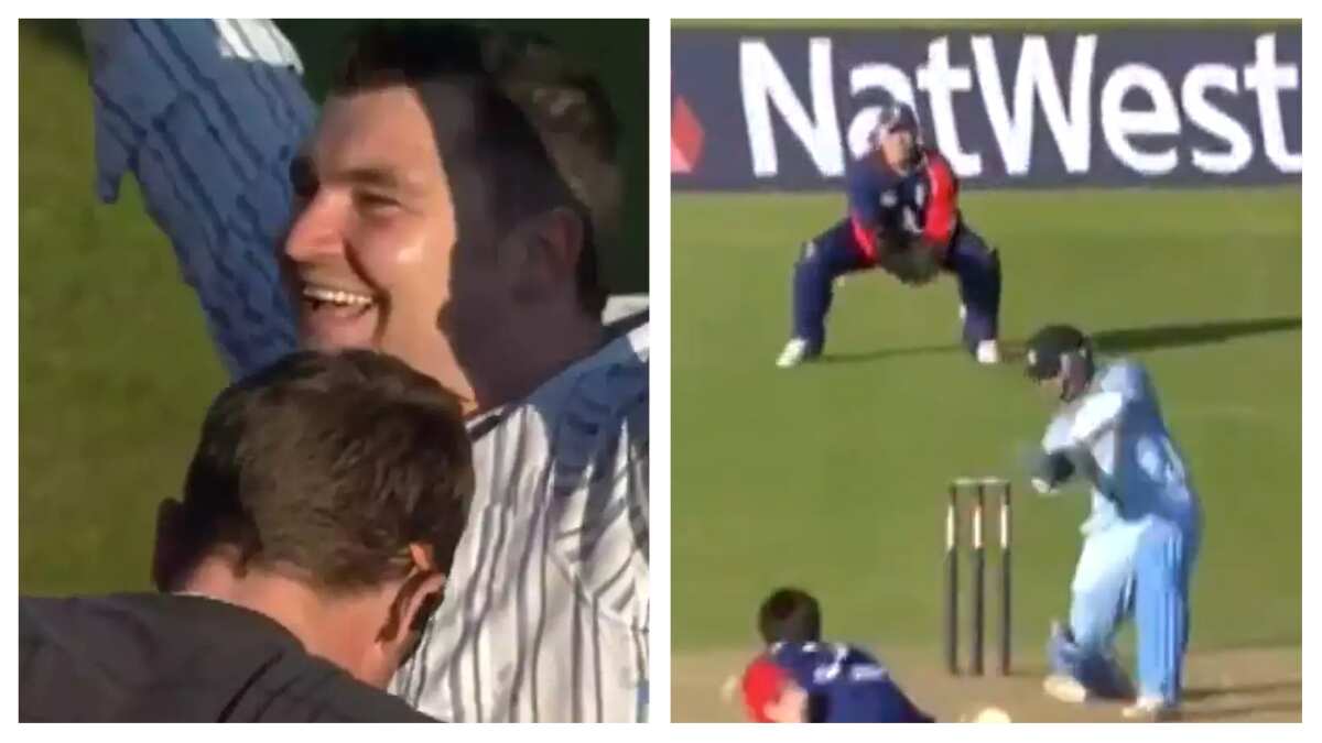 THROWBACK: When Rahul Dravid's flat six destroyed a spectator's beer pint in India-England ODI - WATCH THROWBACK: When Rahul Dravid's flat six destroyed a spectator's beer pint in India-England ODI - WATCH