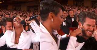 2022 Tony Awards: Andrew Garfield can't stop laughing as Ariana DeBose sings from his lap
