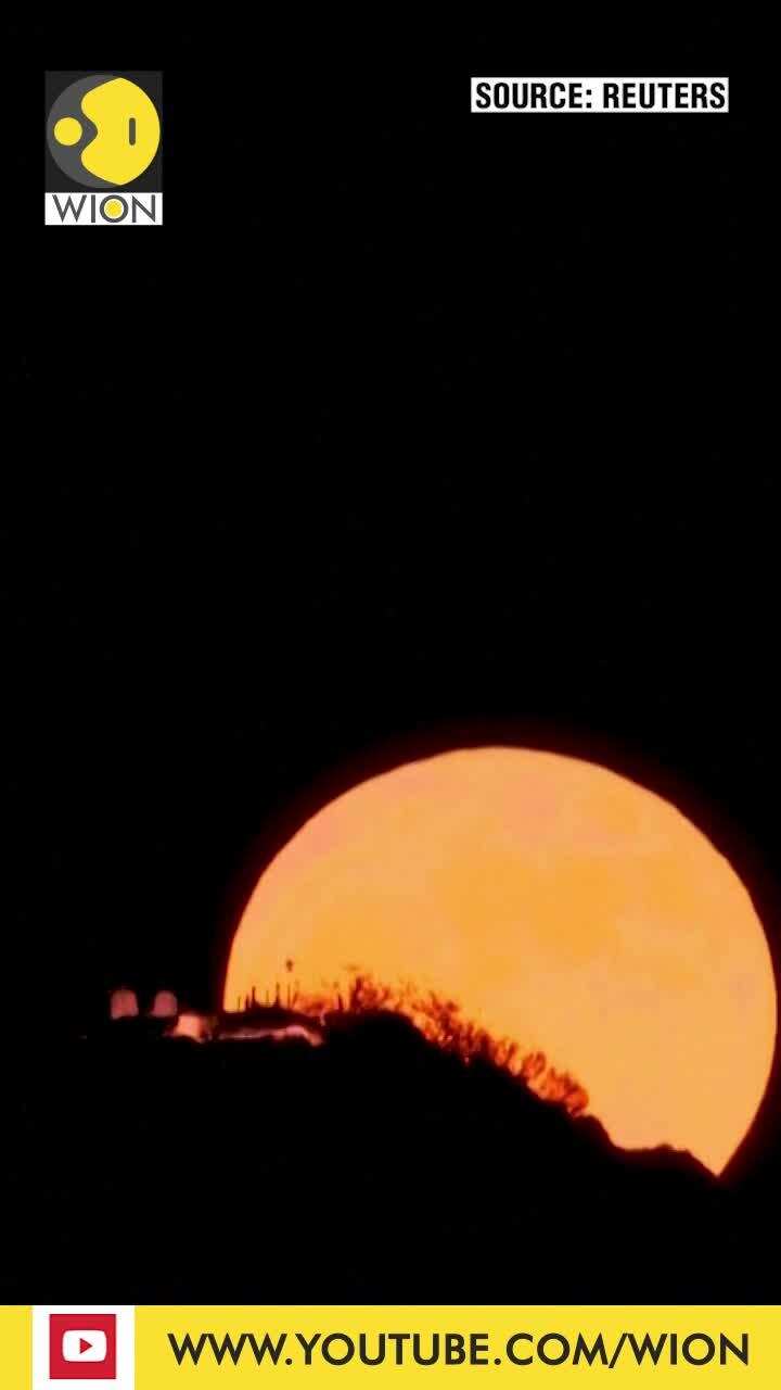 Sky lits up after 'Strawberry Moon' seen across the world