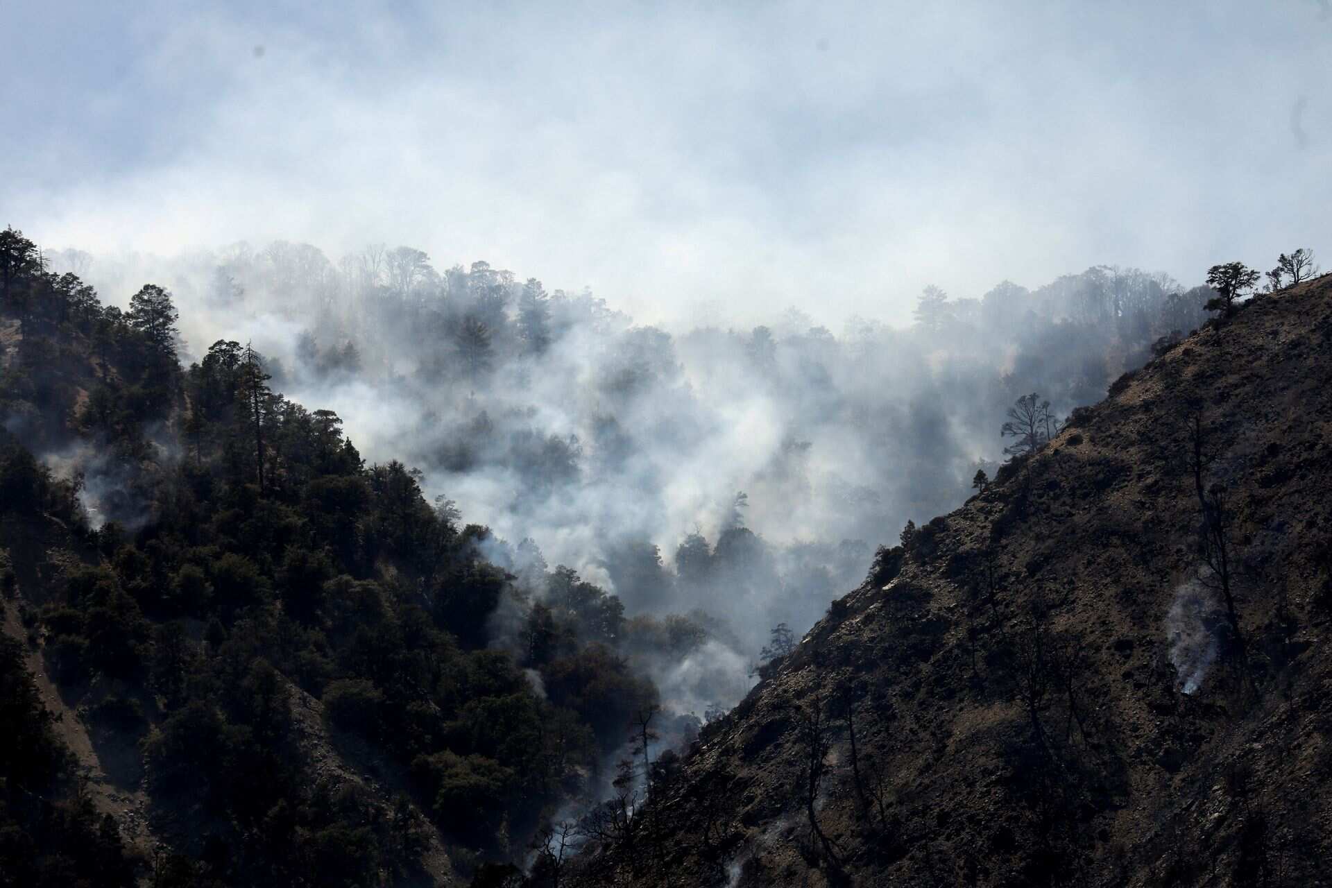 Engulfed in smoke