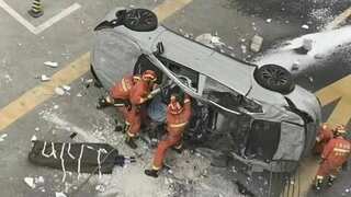 Two killed after China’s NIO electric car falls from third floor of Shanghai headquarters