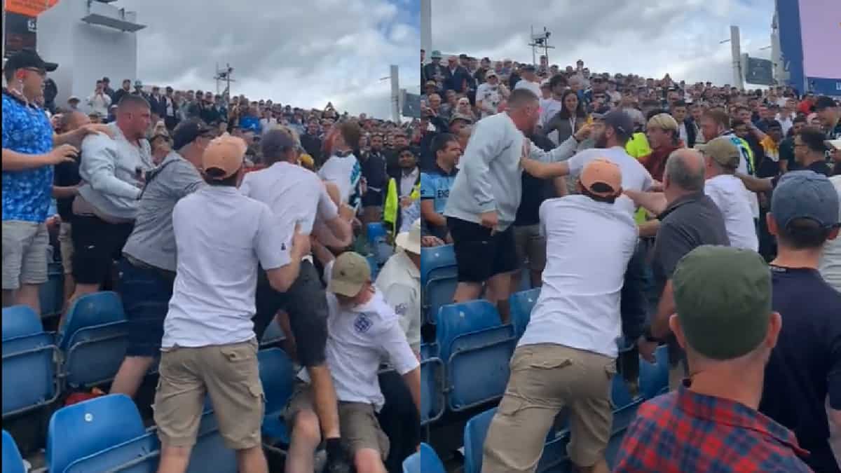 WATCH: Fans throw punches at each other as fight breaks out during Headingley Test between England-NZ